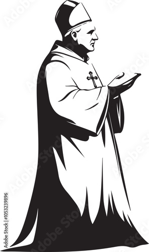 silhouette of a priest