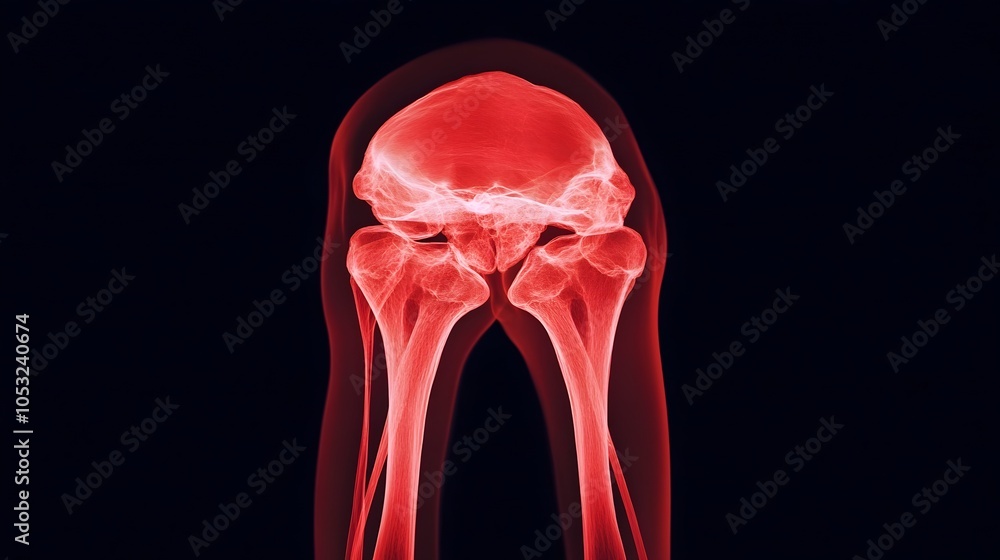 Detailed X Ray Image of Knee Joint Showing Torn Ligaments Highlighted ...