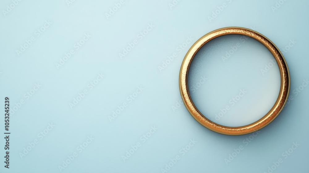Golden Wedding Ring on Pale Blue: Elegant simplicity. A classic gold wedding band rests on a pale blue background, symbolizing commitment, love, and enduring romance. Golden Wedding Ring on Pale Blue: Elegant simplicity. A classic gold wedding band rests on a pale blue background, symbolizing commitment, love, and enduring romance.