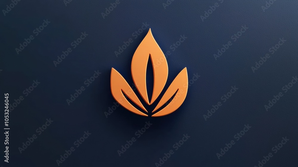 Abstract Orange Flame Logo Design on Dark Background Abstract Orange Flame Logo Design on Dark Background