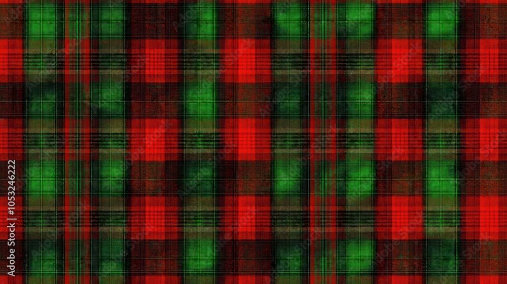 Obraz premium Christmas red scottish Tartan plaid seamless pattern,red line fabric texture green background,Scottish cage,happy New year Christmas Decoration,Banner,Check design Vector illustration,copy space.