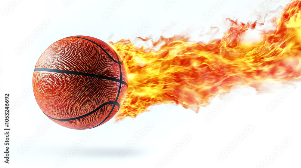 Fototapeta premium basketball on fire, AI generated