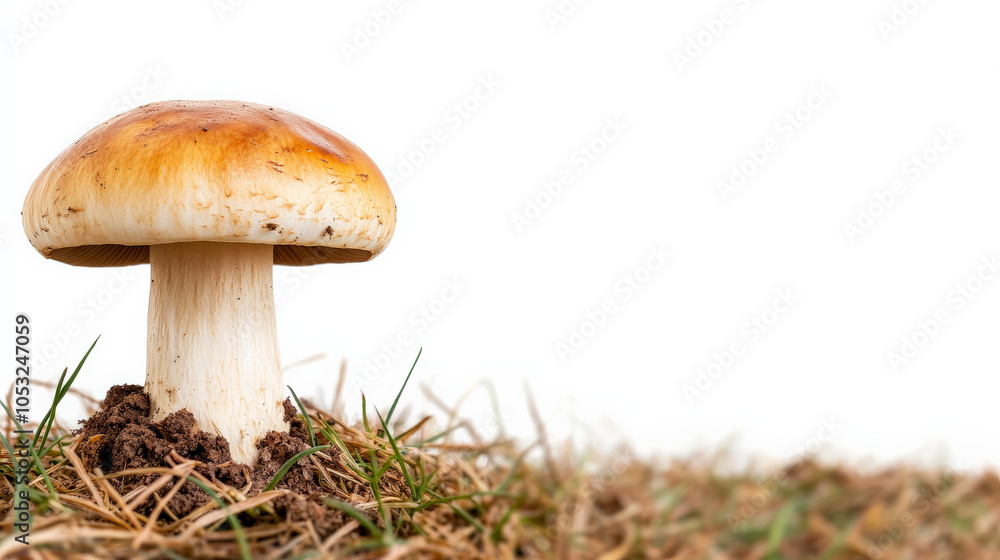 Mushroom in Grass: Autumnal Mushroom Close-up Mushroom in Grass: Autumnal Mushroom Close-up