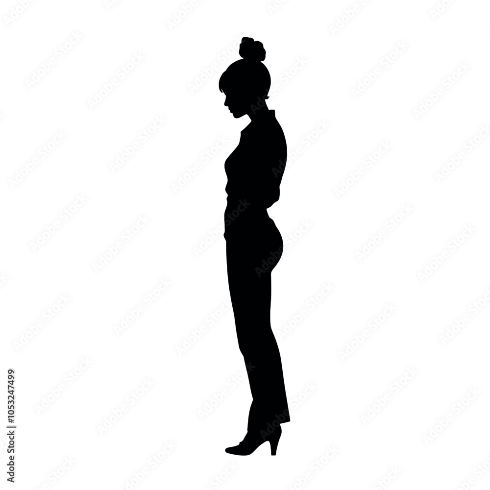 a stylish woman standing pose vector silhouette isolated white background a stylish woman standing pose vector silhouette isolated white background