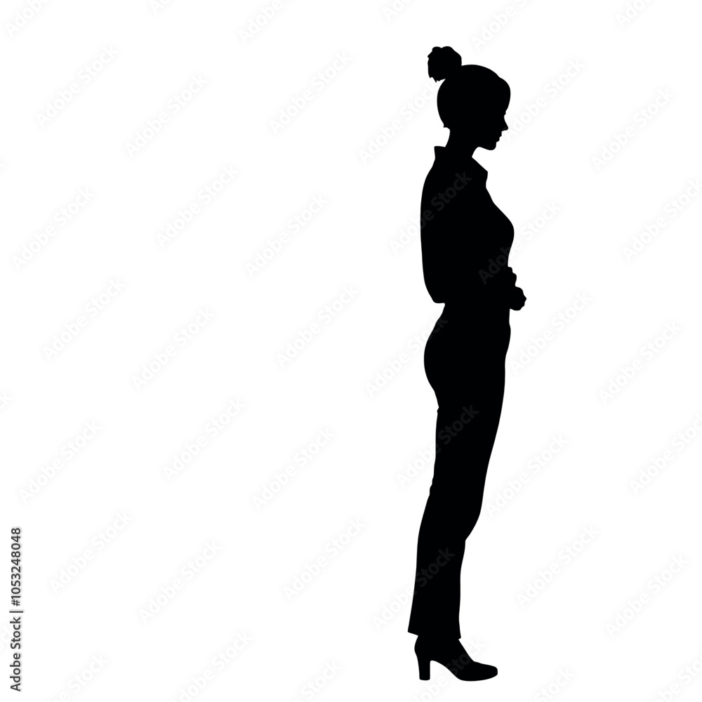 a stylish woman standing pose vector silhouette isolated white background a stylish woman standing pose vector silhouette isolated white background