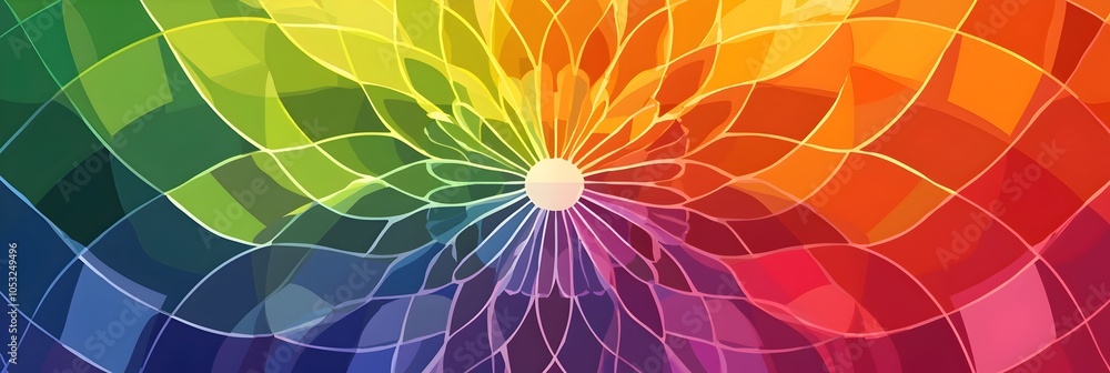 Obraz premium Intricate and Mesmerizing Mandala Design with Vibrant Colors Radiating from the Center Creating a Sense of Harmony Balance and Spiritual Contemplation