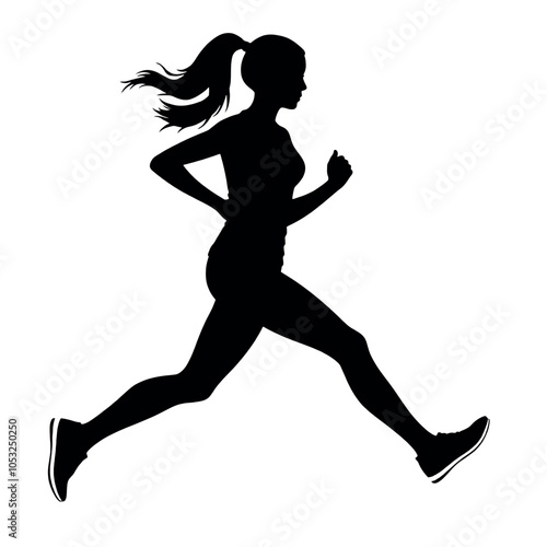 Obraz na płótnie a woman running vector silhouette, black color silhouette w salonie