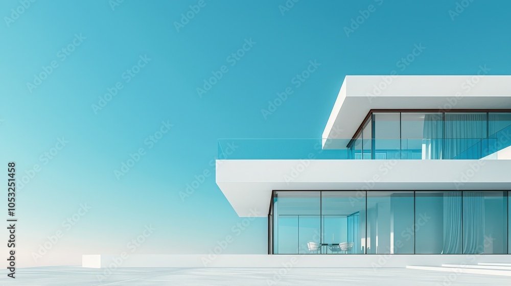 A Stunning Example of Minimalist Architecture with Inviting Blue Skies and Clean Lines A Stunning Example of Minimalist Architecture with Inviting Blue Skies and Clean Lines