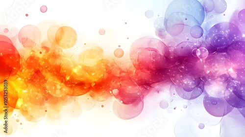 Gradient round convex shapes on a white background