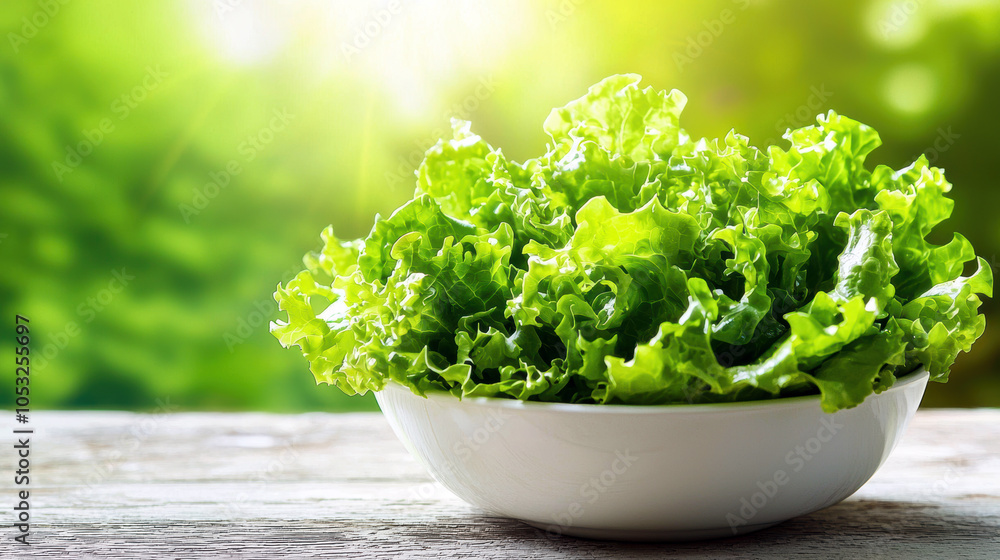 Fresh Green Lettuce in Natural Light Fresh Green Lettuce in Natural Light