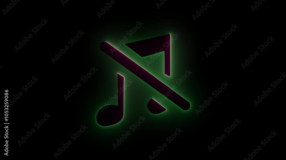 Glowing Neon music icon animation video. Glowing line musical note icon animation. Glowing Neon music icon animation video. Glowing line musical note icon animation.