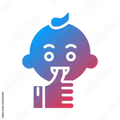Thumb Sucking Vector Icon Style