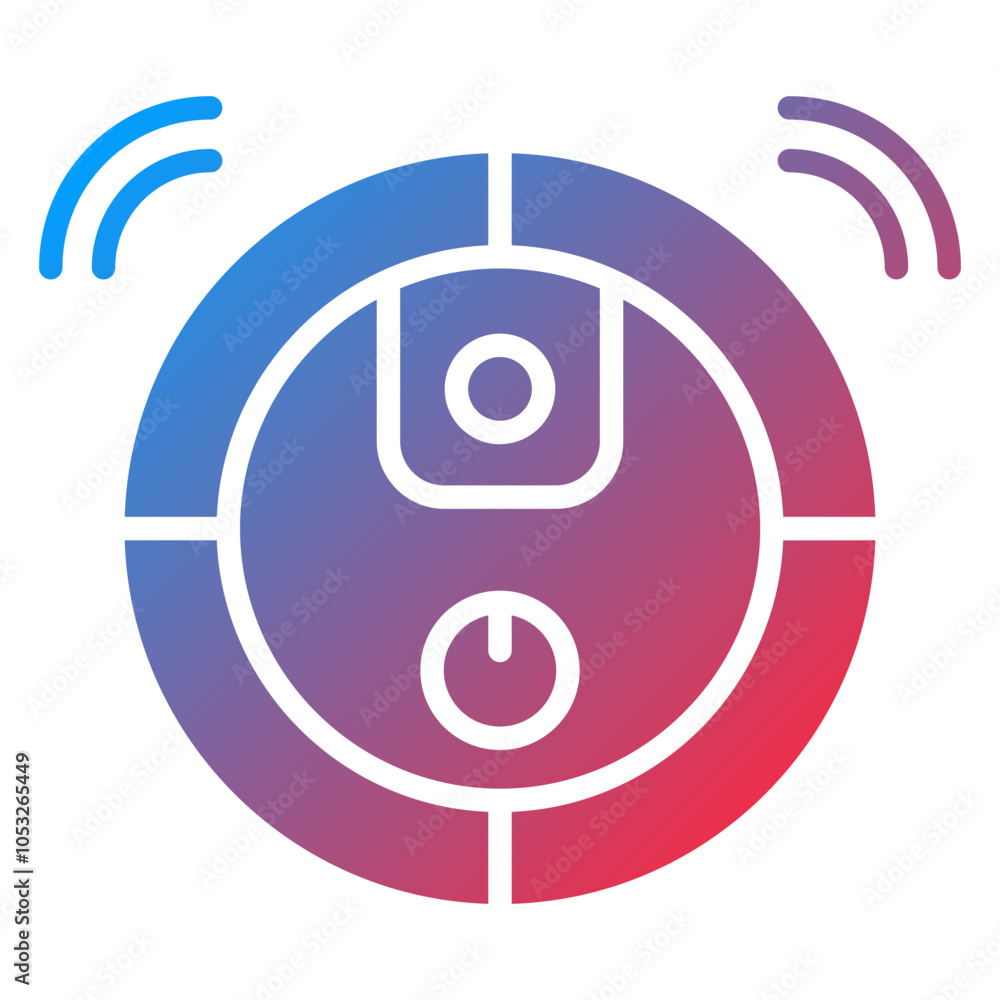 Robotic Vacuum Cleaner Vector Icon Style Robotic Vacuum Cleaner Vector Icon Style