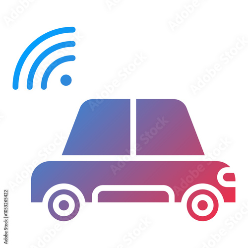 Driverless Car Vector Icon Style