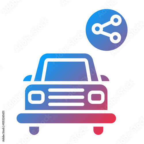 Car Sharing Vector Icon Style