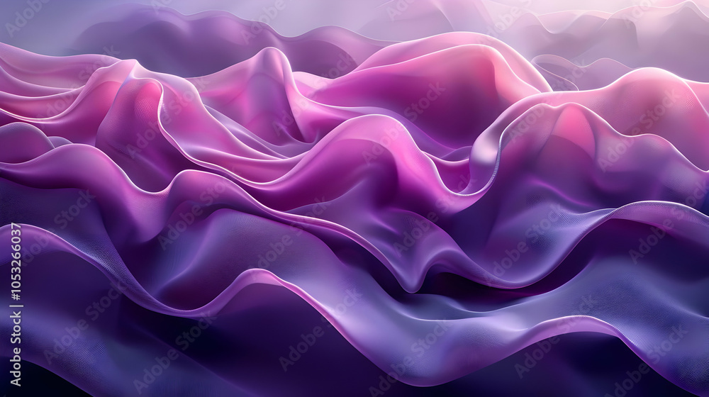 Obraz premium Abstract 3D Purple and Pink Wavy Background