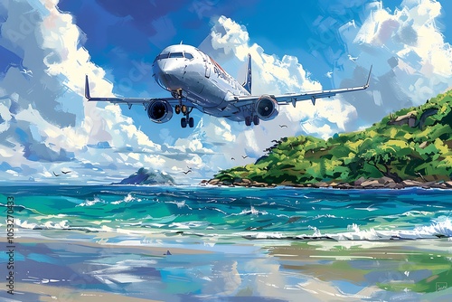 Wallpaper Mural Airplane Journey to Exotic Destinations Torontodigital.ca