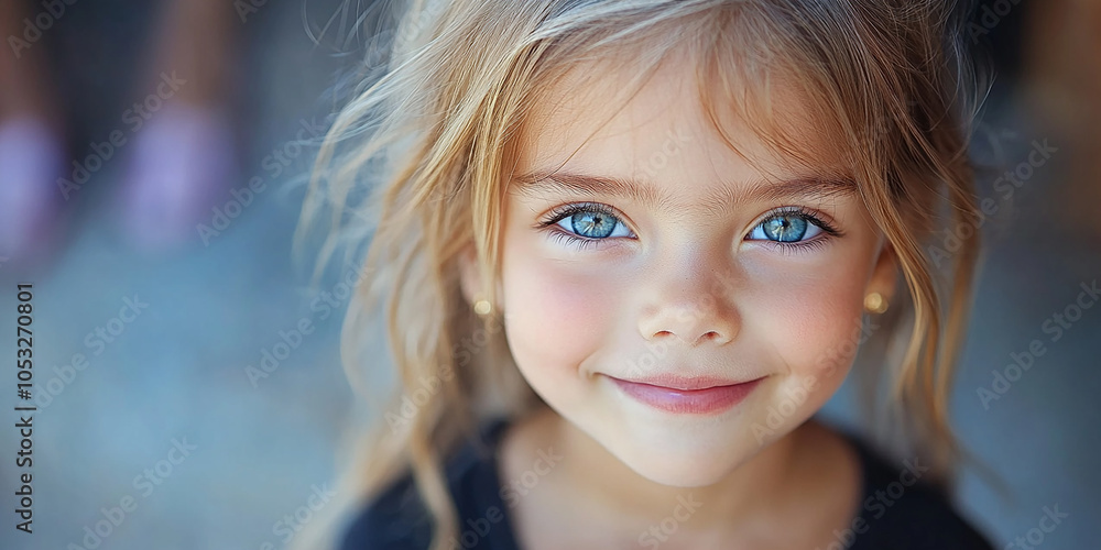 portrait of an white little girl with a smile portrait of an white little girl with a smile