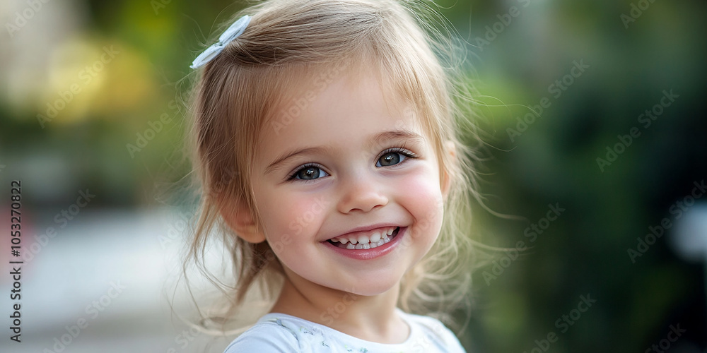 portrait of an white little girl with a smile portrait of an white little girl with a smile