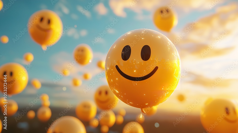 Fototapeta premium Happiness Concept Background Positive Attitude 16K Resolution