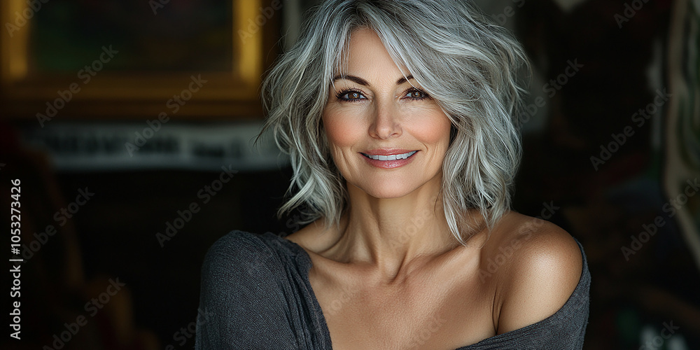 Fototapeta premium portrait of an woman on a studio background