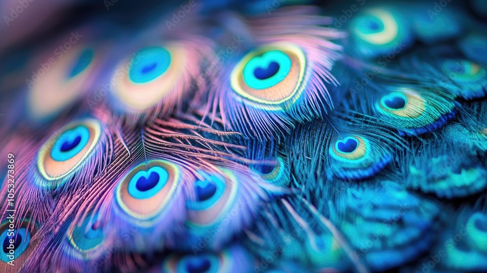 Obraz premium Peacock Feathers in Close-Up
