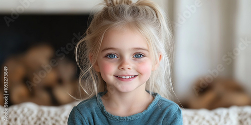 Portrait of a beautiful little girl looking at the camera