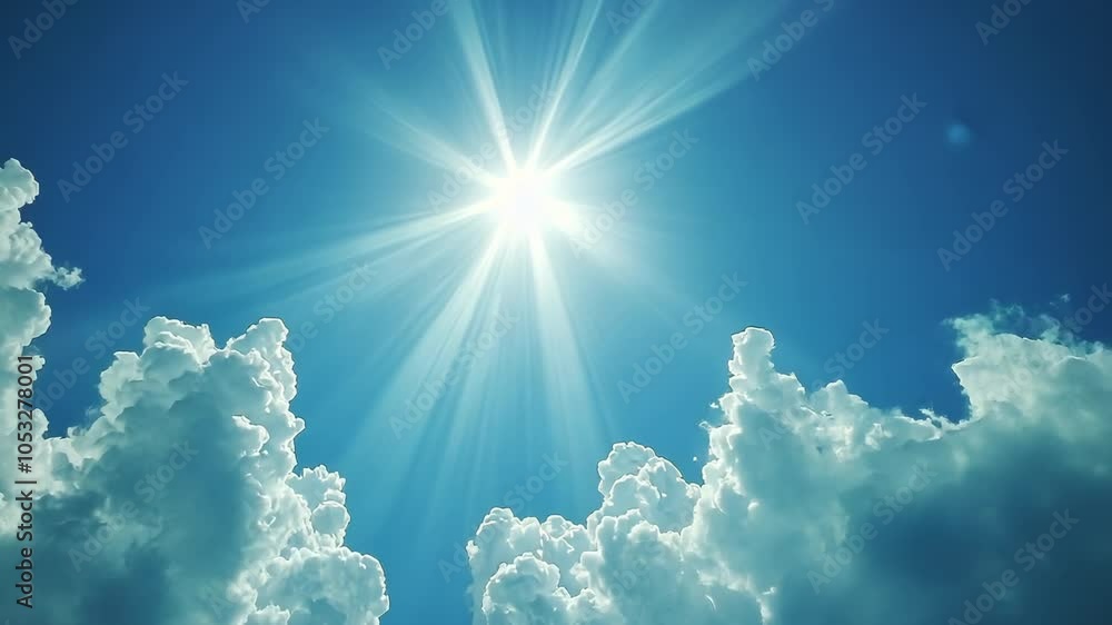 Sunny Day with Clouds, blue sky, white clouds, cumulus clouds, sunshine, sunlight Sunny Day with Clouds, blue sky, white clouds, cumulus clouds, sunshine, sunlight