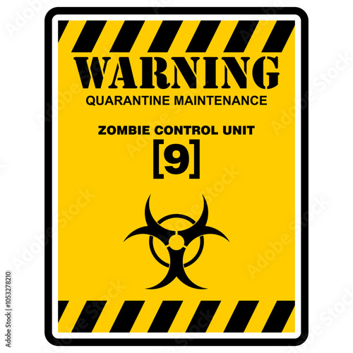 Warning, Zombie control unit 9, sign vector