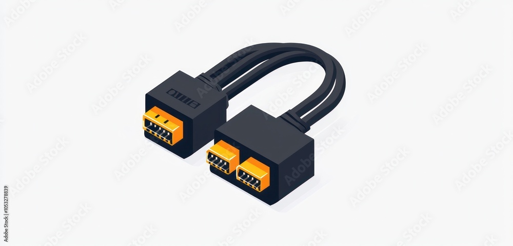 Modern icon for network connectivity, emphasizing cable management. Modern icon for network connectivity, emphasizing cable management.