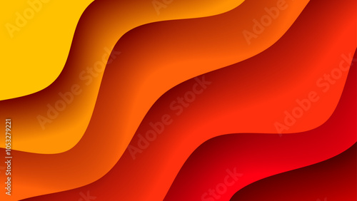 orange layered wave paper abstract background