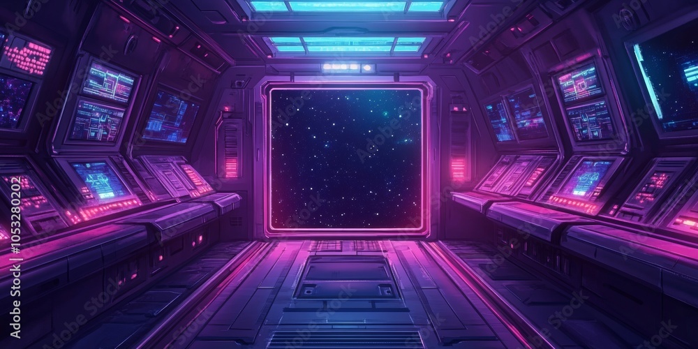 Futuristic spaceship interior design, vibrant cartoon style, immersive video game environment, sleek technology, engaging user experience Futuristic spaceship interior design, vibrant cartoon style, immersive video game environment, sleek technology, engaging user experience