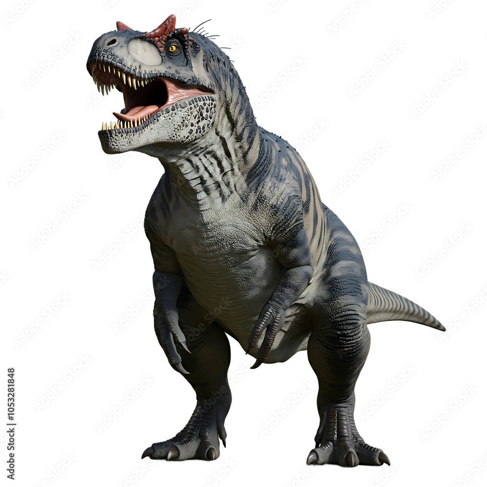 Prehistoric Dinosaur With Open Mouth On Transparent Background
