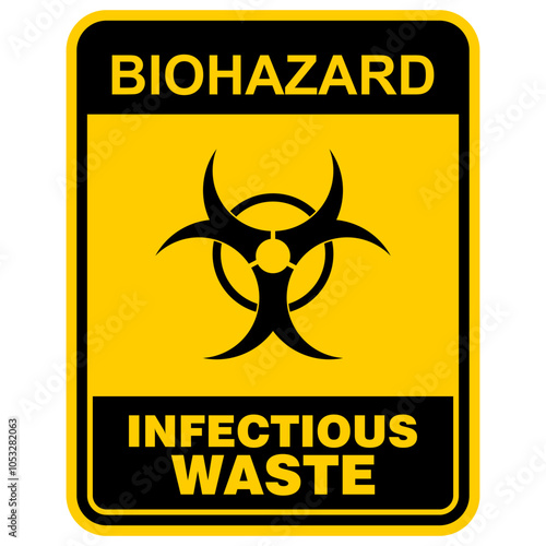 Caution, Biohazard infectious waste, sign vector