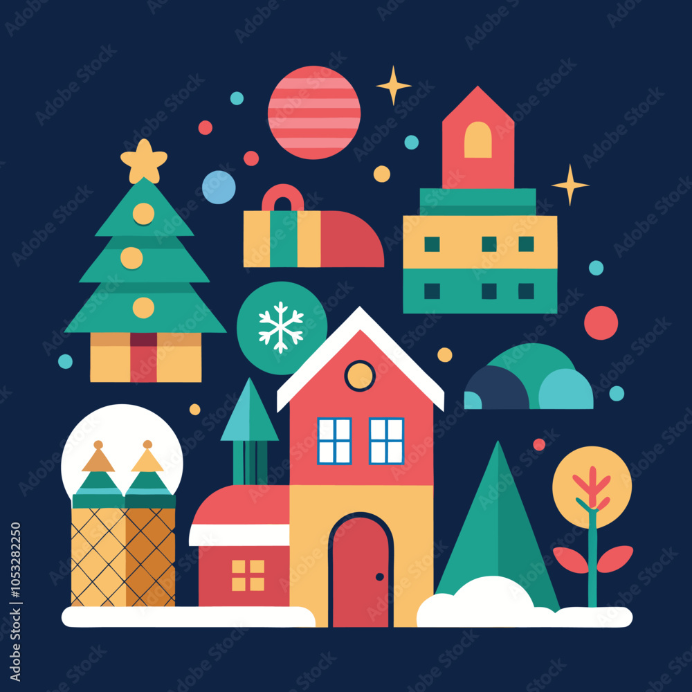 Fototapeta premium christmas night city