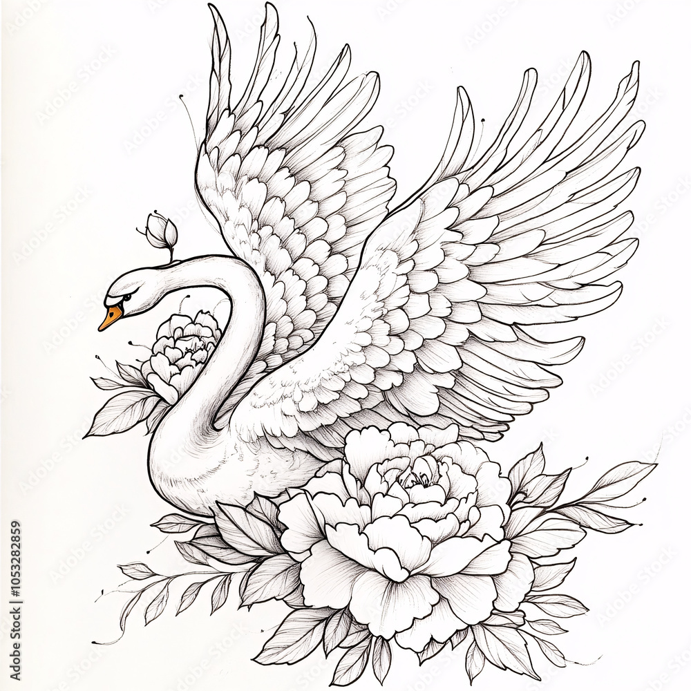 Fototapeta premium black and white peacock