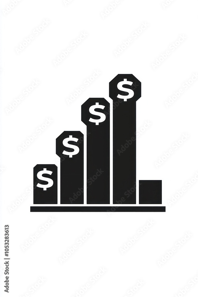Obraz premium Glyph icon representing the concept of profit margin in business.