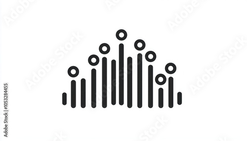 Minimal line icon for a bar graph, designed for clean and effective data representation.