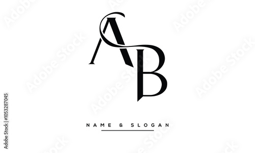 AB, BA Abstract Letters Logo Monogram