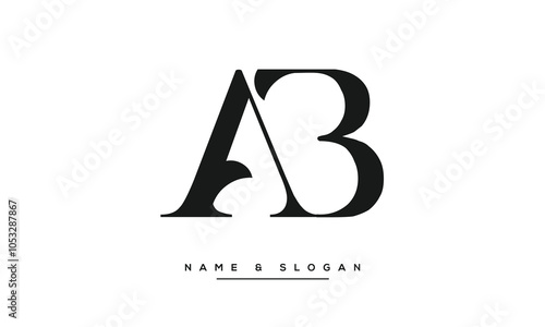 AB, BA Abstract Letters Logo Monogram