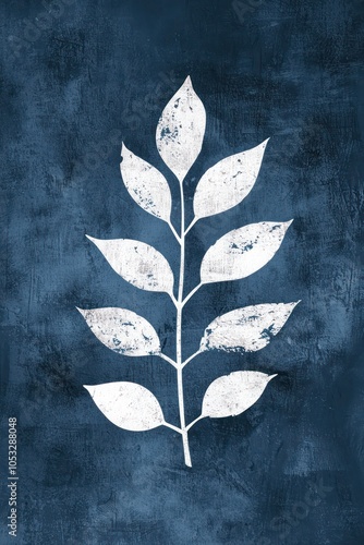 Nature-inspired botanical leaf glyph icon, designed simplistically. photo