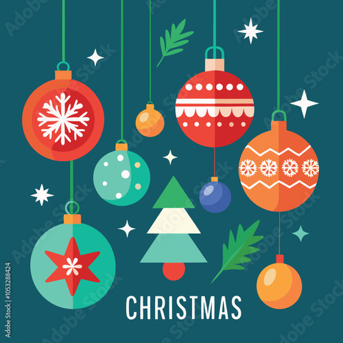 christmas card with balls