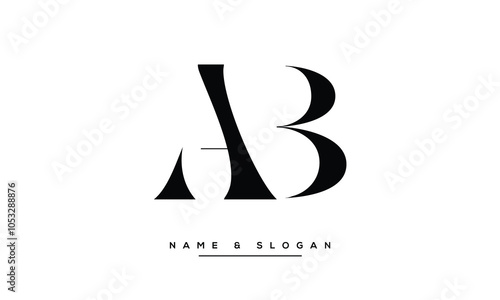 AB, BA Abstract Letters Logo Monogram