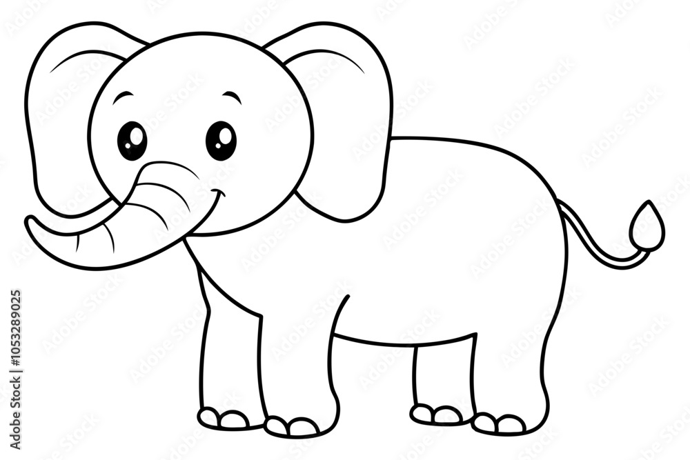 Elephant Cartoon Icon and Clipart: Vector Illustration on White Background Elephant Cartoon Icon and Clipart: Vector Illustration on White Background
