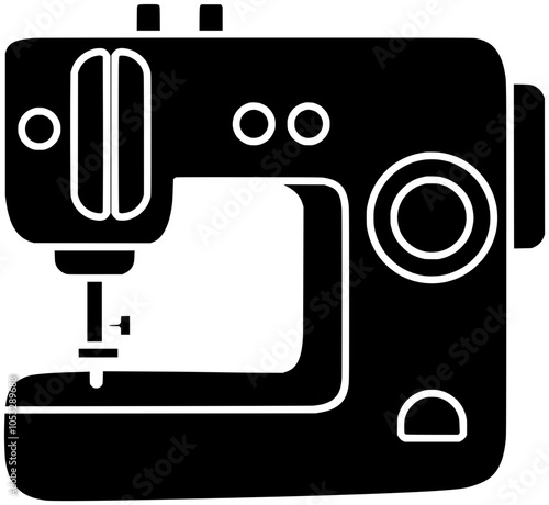 sewing illustration craft silhouette tailor logo design icon machine outline sew thread fabric cushion pin handmade equipment textile cloth shape for vector graphic background