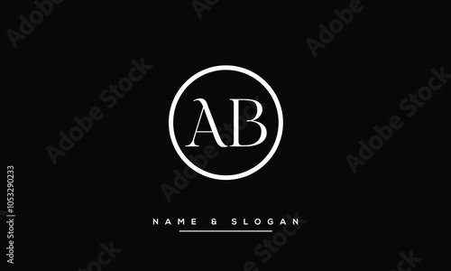 AB, BA Abstract Letters Logo Monogram