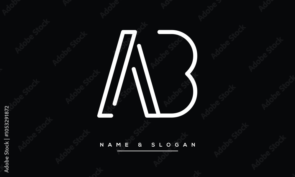 AB, BA Abstract Letters Logo Monogram AB, BA Abstract Letters Logo Monogram