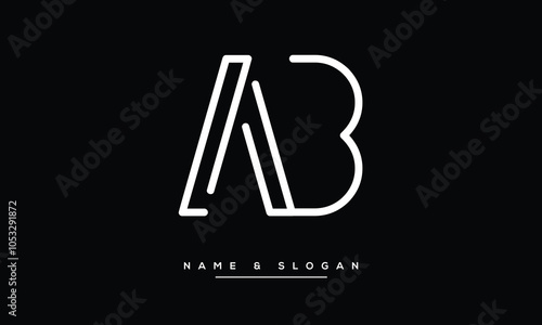 AB, BA Abstract Letters Logo Monogram