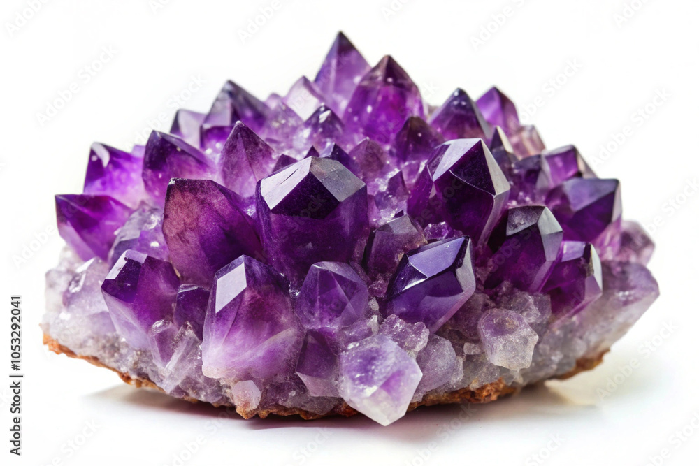Fototapeta premium Raw Amethyst Cluster,isolated on white background