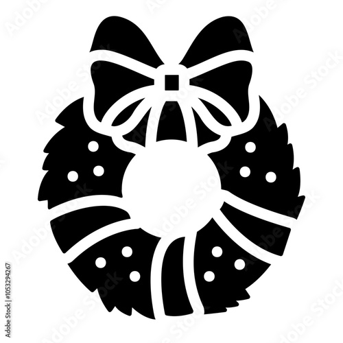 Christmas wreath Solid icon